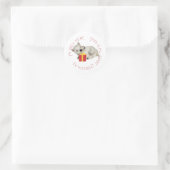 Sticker Rond Premier Noël de chiot Westie (Sac)