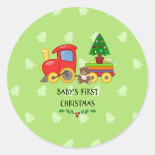 Sticker Rond Premier Noël du bébé