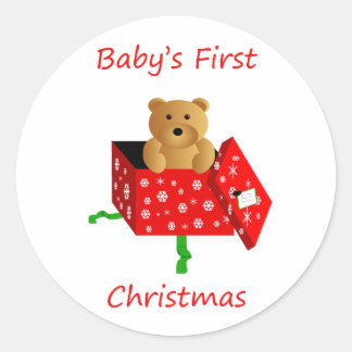 Sticker Rond Premier Noël du bébé