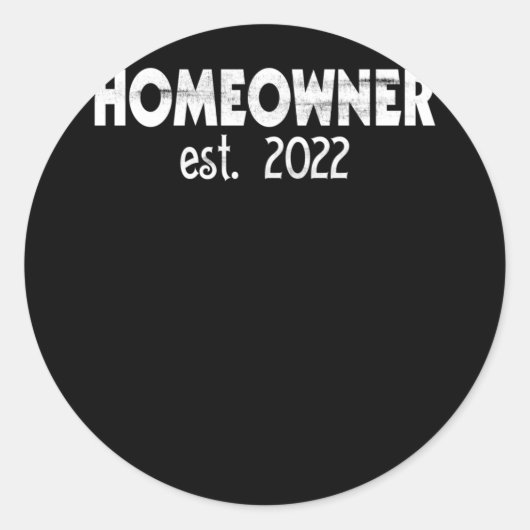 Sticker Rond Premier propriétaire Est 2022 Nouveau propriétaire (Devant)