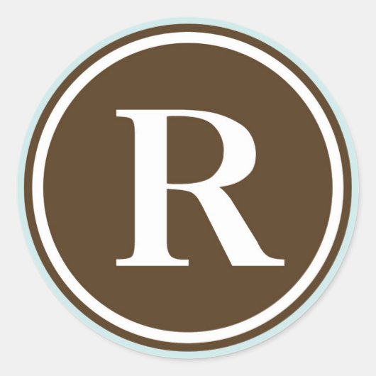 Sticker Rond Premier R monogramme cercle lettre sceau de la par (Devant)