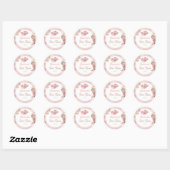 Sticker Rond Premier Rodéo Boho Rose 1er Anniversaire (Feuille)