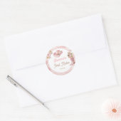 Sticker Rond Premier Rodéo Boho Rose 1er Anniversaire (Enveloppe)