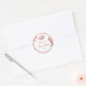 Sticker Rond Premier Rodéo Boho Rose 1er Anniversaire (Enveloppe)