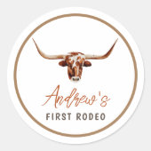 Sticker Rond Premier Rodeo Cow Southern Cowboy (Devant)