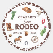 Sticker Rond Premier Rodeo Western Boy 1er anniversaire (Devant)