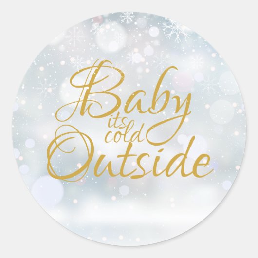 Sticker Rond Premier Snowflakes Baby son froid dehors (Devant)