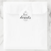 Sticker Rond Premier vient Amour Donuts doux Traiter Mariage Fa (Sac)