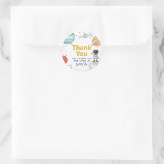 Sticker Rond Premier voyage autour du soleil Anniversaire (Sac)