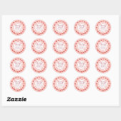 Sticker Rond Première année de Coquette Berry, Gingham rouge (Feuille)