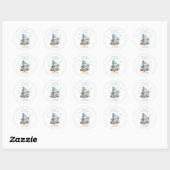 Sticker Rond Première Annonce de Naissance à Noël (Feuille)