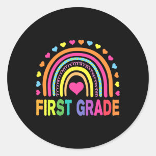 Sticker Rond Première Classe Rainbow Girls Boys Teacher Team 1s