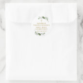 Sticker Rond Première communion botanique vert olive moderne (Sac)
