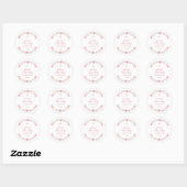 Sticker Rond Première communion de fleurs roses (Feuille)