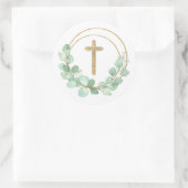 Sticker Rond Première communion d'Eucalyptus (Sac)