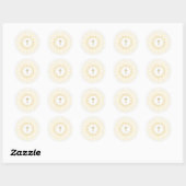 Sticker Rond Première communion d'or avec croix (Feuille)