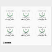 Sticker Rond Première communion feuille verte (Feuille)
