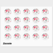 Sticker Rond Première communion Fleurs de Blush (Feuille)