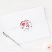 Sticker Rond Première communion Fleurs de Blush (Enveloppe)