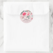 Sticker Rond Première communion Fleurs de rose (Sac)