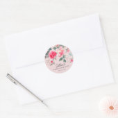 Sticker Rond Première communion Fleurs de rose (Enveloppe)