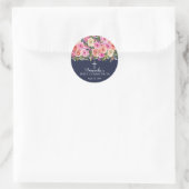 Sticker Rond Première communion florale rose moderne (Sac)