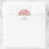 Sticker Rond Première communion florale rose moderne (Sac)