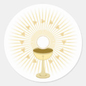 Sticker Rond Première Communion Gold avec Chalice (Devant)
