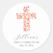 Sticker Rond Première communion Sainte Croix (Devant)