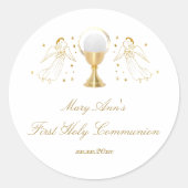 Sticker Rond première communion sainte des anges (Devant)
