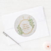Sticker Rond Première Communion Verdure Or Botanique Géométriqu (Enveloppe)