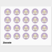 Sticker Rond Première communion violette (Feuille)