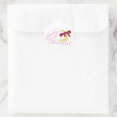 Sticker Rond Première coupe de cheveux du bébé (Sac)