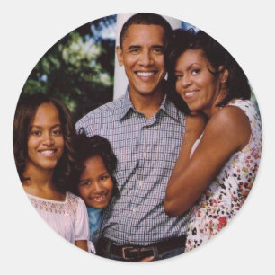 Sticker Rond Première famille du président Obama