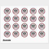 Sticker Rond Première fête d'anniversaire de boxe Knockout (Feuille)