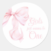 Sticker Rond Première fête de la fille aux pieds roses (Devant)