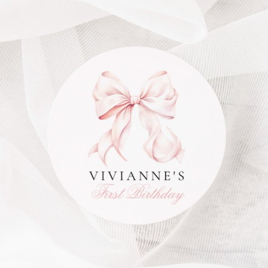 Sticker Rond Première fête de la fille aux pieds roses