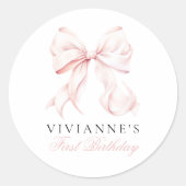 Sticker Rond Première fête de la fille aux pieds roses (Devant)