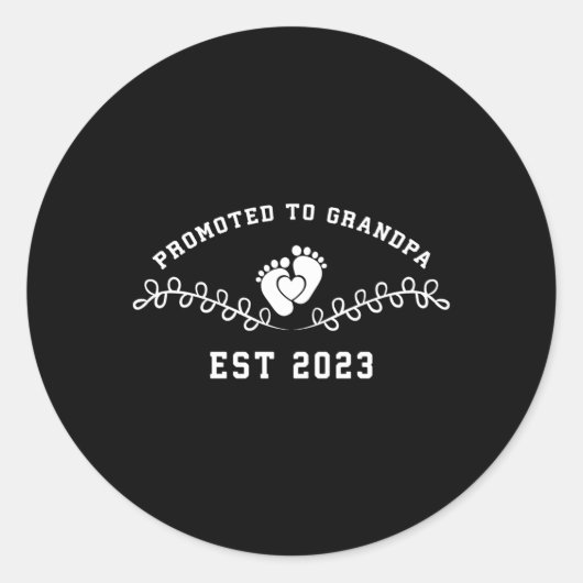 Sticker Rond Première Fête des pères Nouveau Père Promu À Grand (Devant)