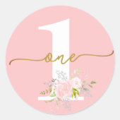 Sticker Rond Première fille Anniversaire Little Miss ONEderful  (Devant)