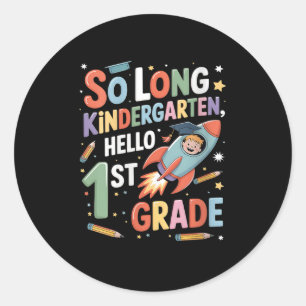 Sticker Rond Première journée d'école pour femmes, au revoir ma