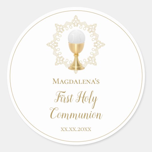 Sticker Rond Première sainte communion (Devant)