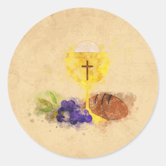 Sticker Rond Première sainte communion (Devant)