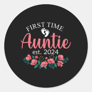 Sticker Rond Première Tante 2024 Promue À Tante