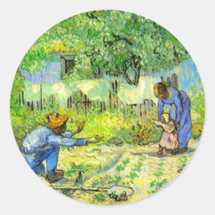 Sticker Rond Premiers pas, 1890 Vincent van Gogh.