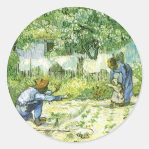 Sticker Rond Premiers pas, 1890 Vincent van Gogh.