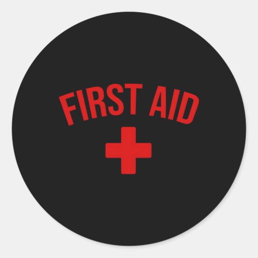 Sticker Rond Premiers secours - Croix-Rouge - Uniforme du perso (Devant)