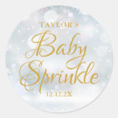 Sticker Rond Premiers Snowflakes Baby Sprinkle Douche (Devant)