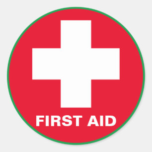Sticker Rond Premiers soins - Médic (cross) - Ambulance, Aide d