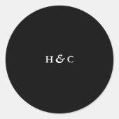 Sticker Rond Premium Noir simple Mariage moderne (Devant)